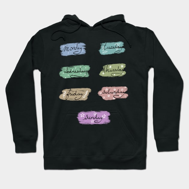 Colorful days of the week Hoodie by Drawingbreaks